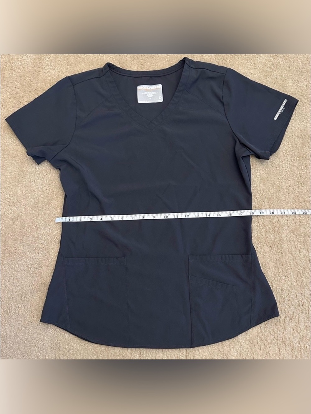 Bundle of three Skechers Gray V-Neck Short Sleeve Scrub Top M Medium